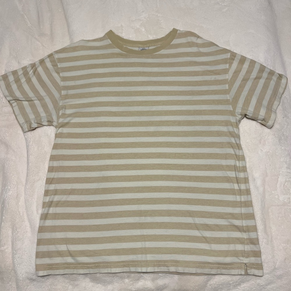 Urban Outfitters Beige and White Striped Tee